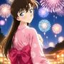 毛〇蘭 浴衣で花火
